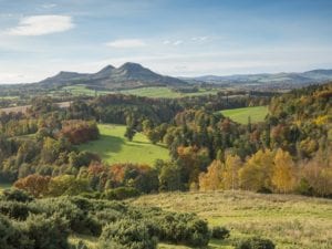 Scott's View, overlooking the valley of the River Tweed and the Eildon Hill